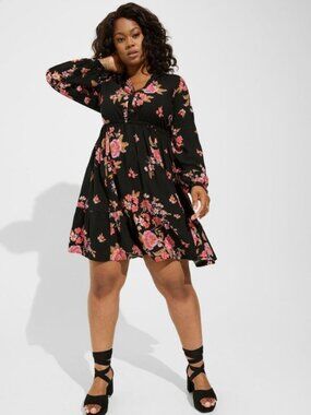 Torrid 2X Mini Tiered Skater Dress